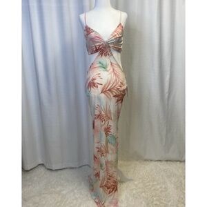 Elegant Tropical Cutout Maxi Dress – Size Small – New With Tags